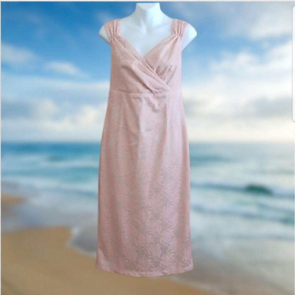 NWT Rock Steady Lace Floral Peach Bodycon Pin-Up Style Dress Size 1X